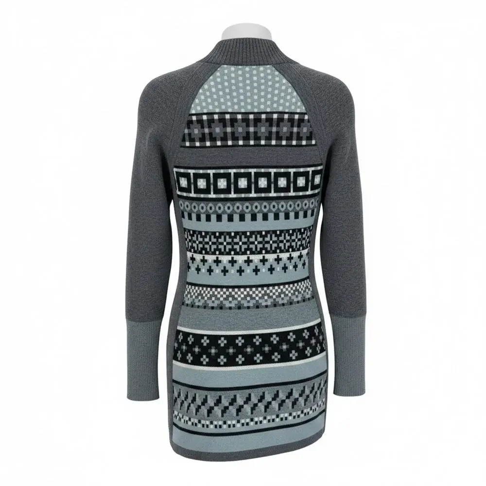 Title Nine Blue Gray Quarter Zip Sweater Small Wool Blend Athletic Pullover - Picture 6 of 11